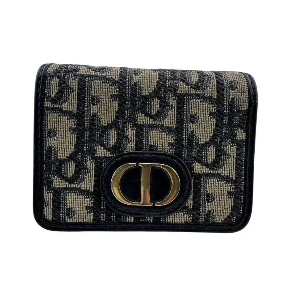Dior Compact Montaigne 30 Trifold Wallet Navy